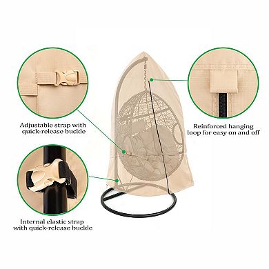 F&J Outdoors Premium Waterproof Outdoor Patio Egg Chair Cover - 45"W x 70"H