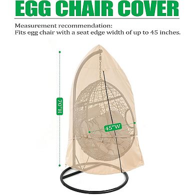 F&J Outdoors Premium Waterproof Outdoor Patio Egg Chair Cover - 45"W x 70"H
