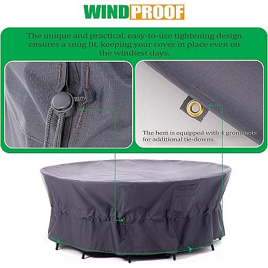 F&J Outdoors Premium Luxury Waterproof Outdoor Patio Round Table Cover - 72"Dia x 31"H