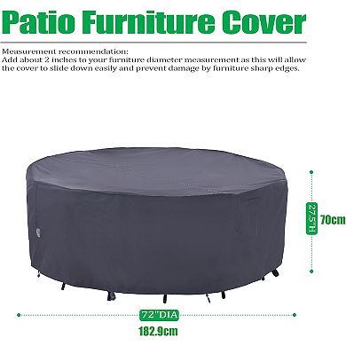 F&J Outdoors Premium Waterproof Outdoor Patio Round Table Cover - 72"Dia x 27.5"H