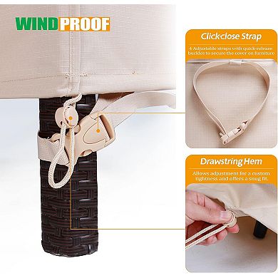 F&J Outdoors Premium Waterproof Outdoor Patio Round Table Cover - 62"Dia x 27.5"H