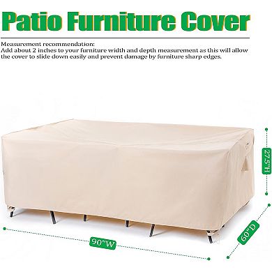 F&J Outdoors Premium Waterproof Outdoor Patio Rectangular Table Cover
