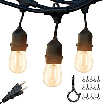 Ambience Pro 48 Ft. Outdoor Plug-in Led 2 watt String Lights In Warm White With 15 Hooks