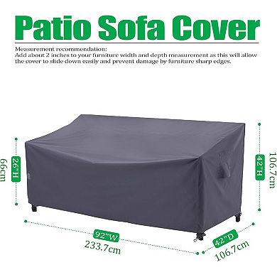 F&J Outdoors Premium Waterproof Outdoor Patio Sofa Cover - 92" W x 42" D x 42" H
