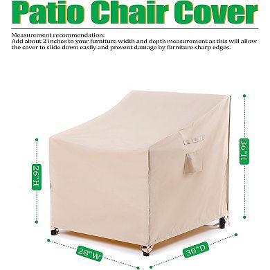 F&J Outdoors Premium Waterproof Outdoor Patio Chair Cover - 28"W x 30"D x 36"H