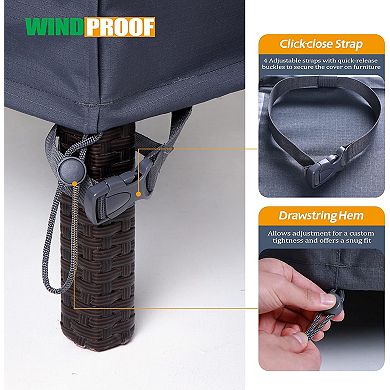 F&J Outdoors Premium Waterproof Outdoor Patio Rectangular Table Cover