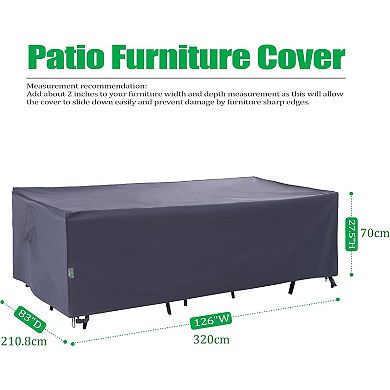 F&J Outdoors Premium Waterproof Outdoor Patio Rectangular Table Cover