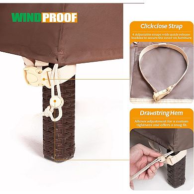 F&J Outdoors Premium Waterproof Outdoor Patio Round Table Cover - 110"Dia x 27.5"H