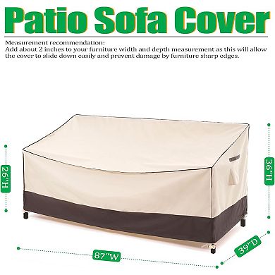 F&J Outdoors Premium Waterproof Outdoor Patio Sofa Cover - 87" W x 39" D x 36" H
