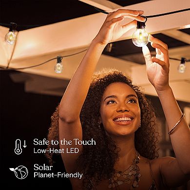 Ambience Pro 27 Ft. Solar Led Thin Wire Globe String Lights In Soft White With 15 Hooks