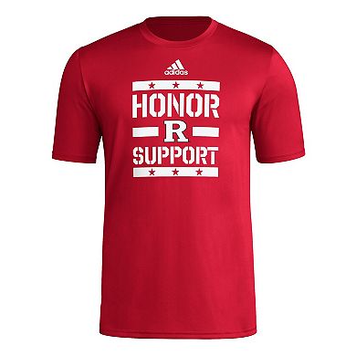 Men's adidas Scarlet Rutgers Scarlet Knights Honor & Support Pre-Game T-Shirt