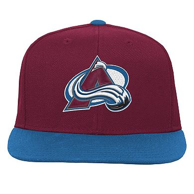 Youth Mitchell & Ness Burgundy/Blue Colorado Avalanche Core Team Two-Tone Snapback Hat