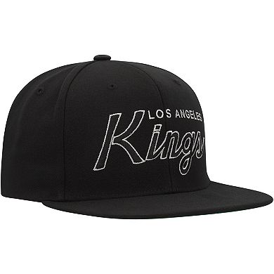 Men's Mitchell & Ness Black Los Angeles Kings Core Team Script 2.0 Snapback Hat