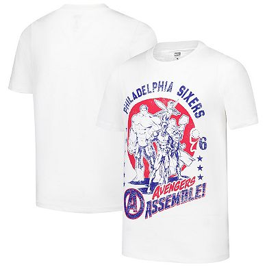 Youth White Philadelphia 76ers NBA x Marvel Avengers Squad T-Shirt