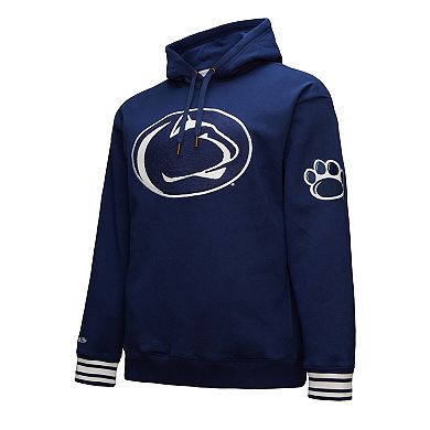 Men's Mitchell & Ness Navy Penn State Nittany Lions Chainstich Fleece Pullover Hoodie