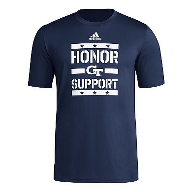 Men's adidas Navy Georgia Tech Yellow Jackets Honor & Support Pre-Game T-Shirt