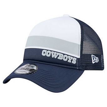 Youth New Era White/Navy Dallas Cowboys Sport Night Color Block 9FORTY A-Frame Trucker Adjustable Hat