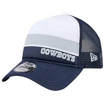 Men's New Era White/Navy Dallas Cowboys Sport Night Color Block 9FORTY A-Frame Trucker Adjustable Hat