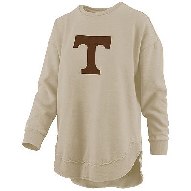 Women's Pressbox Tan Tennessee Volunteers Poncho Fleece Pullover Sweatshirt
