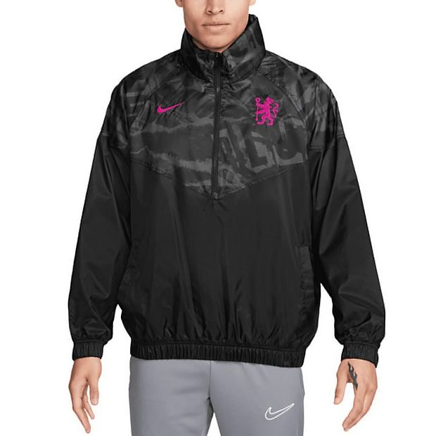 Men's Nike Black Chelsea Windrunner Anorak Half-Zip Jacket