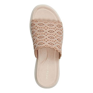 Easy Spirit Alora Women's Rhinestone-Studded Perforated Slide Sandals