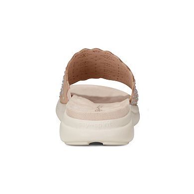 Easy Spirit Alora Women's Rhinestone-Studded Perforated Slide Sandals