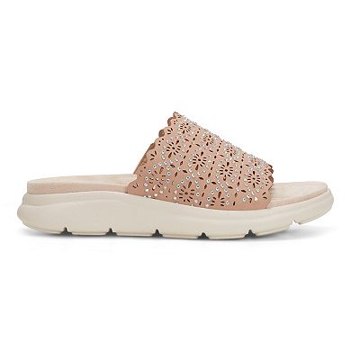 Easy Spirit Alora Women's Rhinestone-Studded Perforated Slide Sandals