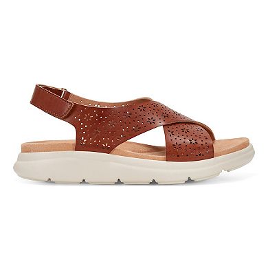 Easy Spirit Amiya Women's Perforated Criss-Cross Strap Slingback Sandals