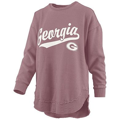 Women's Pressbox Pink Georgia Bulldogs Poncho Fleece Pullover Sweatshirt