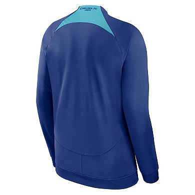Men's Nike Blue Chelsea Academy Pro Anthem Fitted Raglan Performance Full-Zip Jacket