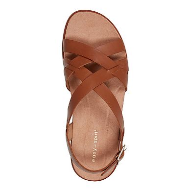 Easy Spirit Indie Women's Leather Strappy Wedge Sandals