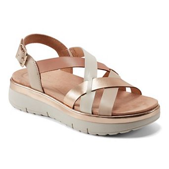 Easy Spirit Indie Women's Leather Strappy Wedge Sandals