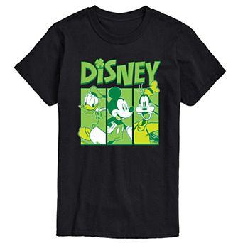 Disney's Mickey Mouse & Friends Big & Tall Shamrock Grid Graphic Tee