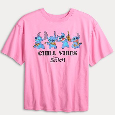Disney's Lilo & Stitch Chill Vibes Playing Ukulele Juniors' Skimmer Graphic Tee