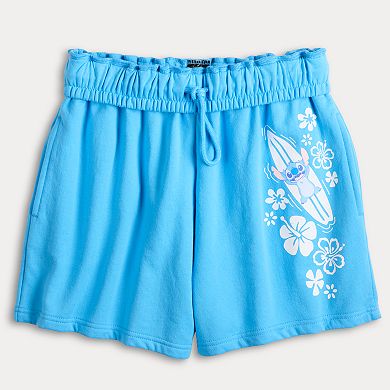 Disney's Lilo & Stitch Relaxing On Surfboard Juniors' Foldover Gym Short