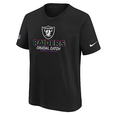 Youth Nike Black Las Vegas Raiders 2024 NFL Crucial Catch T-Shirt