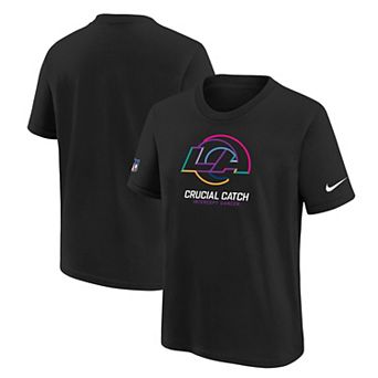 Youth Nike Black Los Angeles Rams 2024 NFL Crucial Catch T-Shirt