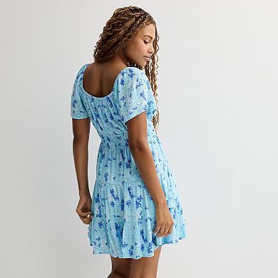Juniors' Rewind Tiered Skater Dress