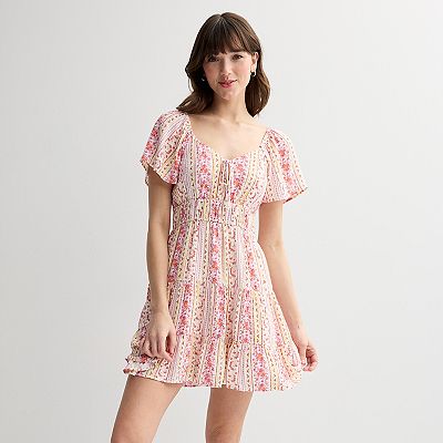 Juniors' Rewind Tiered Skater Dress