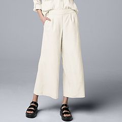 ★SCULPTOR★ Cottage Cotton Capri Pants White SC25S420WH Women's Cotton Capri Pants