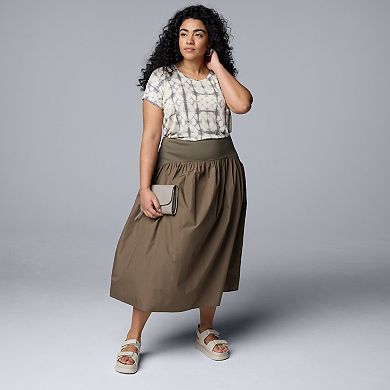Plus Size Simply Vera Vera Wang Mixed Media Skirt
