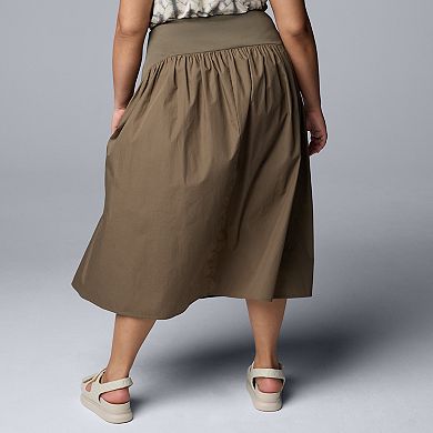 Plus Size Simply Vera Vera Wang Mixed Media Skirt