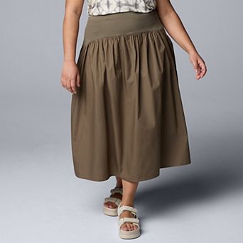 Plus Size Simply Vera Vera Wang Mixed Media Skirt