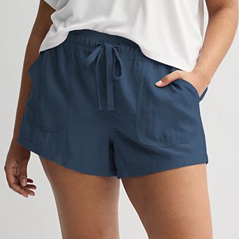 Juniors' Plus Size SO® Low Rise Pull On Linen Shorts