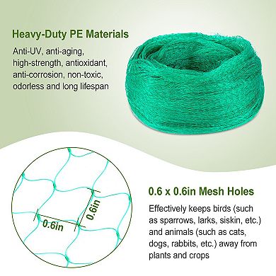 13x33ft Garden Bird Netting Heavy Duty PE Plant & Fruit Tree Protection Mesh