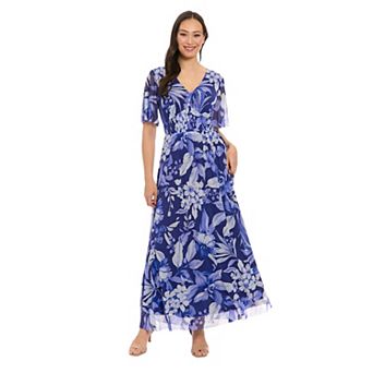 Women's London Times V-Neck Smocked Bodice Maxi Dress