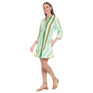Women's London Times Striped Shirt Dress