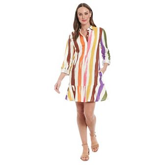Women's London Times Striped Shirt Dress