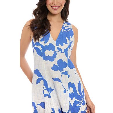 Women's London Times V-Neck Godet A-Line Dress