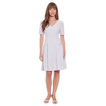 Women's London Times Flap Pocket Fit and Flare Dress